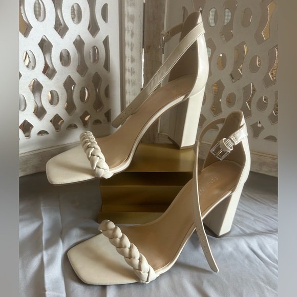 Nine West Beige Braided Strap Heels - Picture 7 of 9